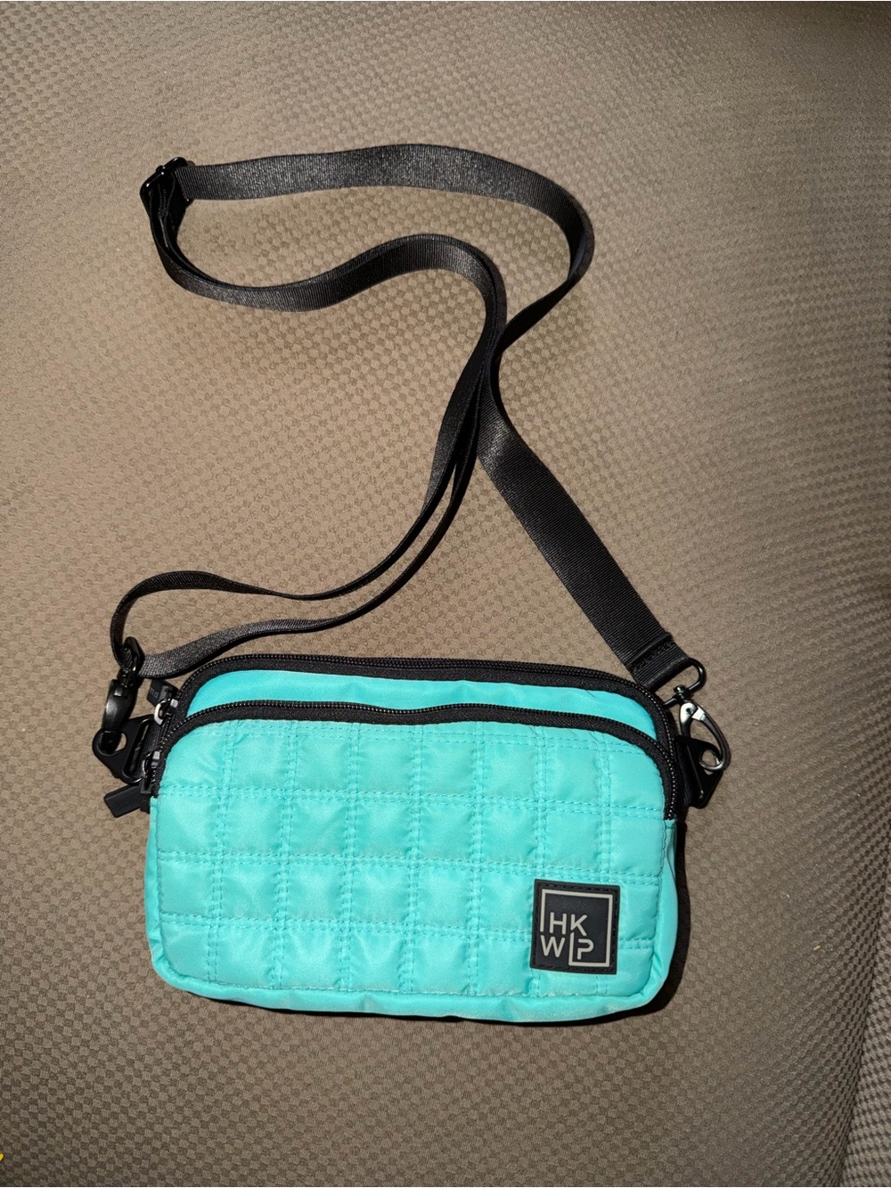 IHKWIP Crossbody Bag. Teal / Turquoise Adjustable Black Strap. Gently Used